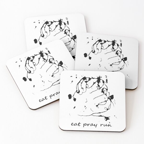 Item preview, Eat pray run, running and recovery from addiction  black designed and sold by Optimisticink.