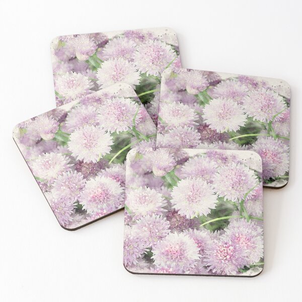 Item preview, Watercolour painting of mauve chive flowers designed and sold by bailey-cooper.