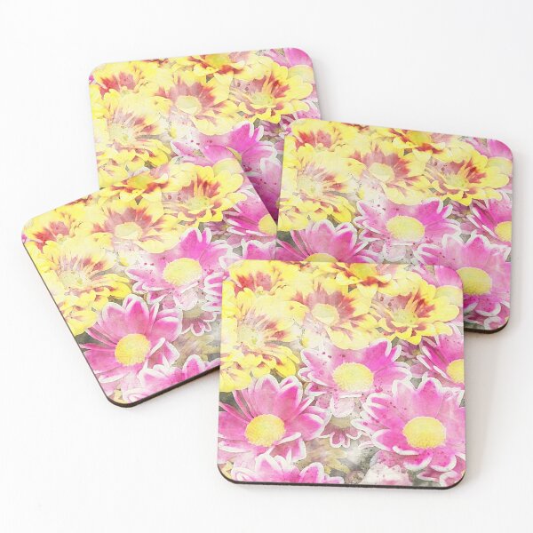 Item preview, Minimalistic watercolour of pink and yellow Chrysanthemums. designed and sold by bailey-cooper.