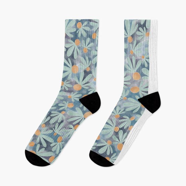 Item preview, Orange and Turquoise Floral Pattern designed and sold by ToiledeLina.