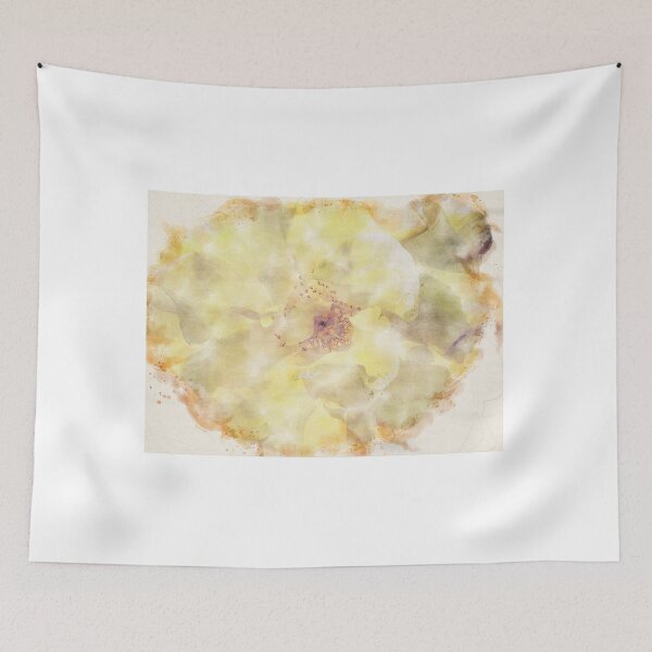 Item preview, Plan view minimalist watercolor of a yellow dog rose.  designed and sold by bailey-cooper.