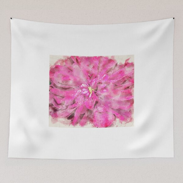 Item preview, Plan view watercolour close-up of a dark pink rose designed and sold by bailey-cooper.