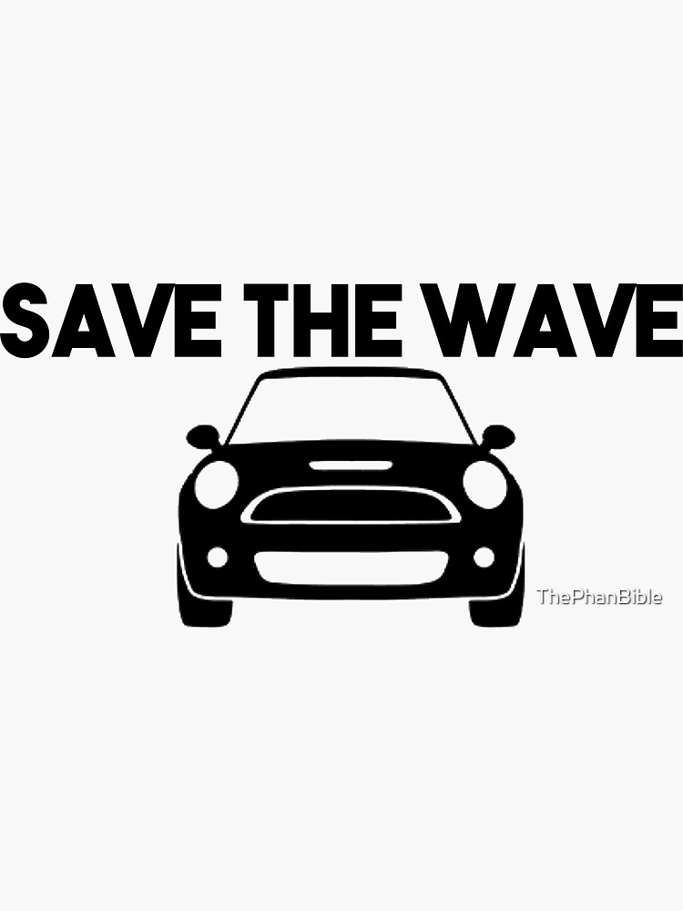 "Mini Cooper Save the Wave " Sticker by ThePhanBible Redbubble