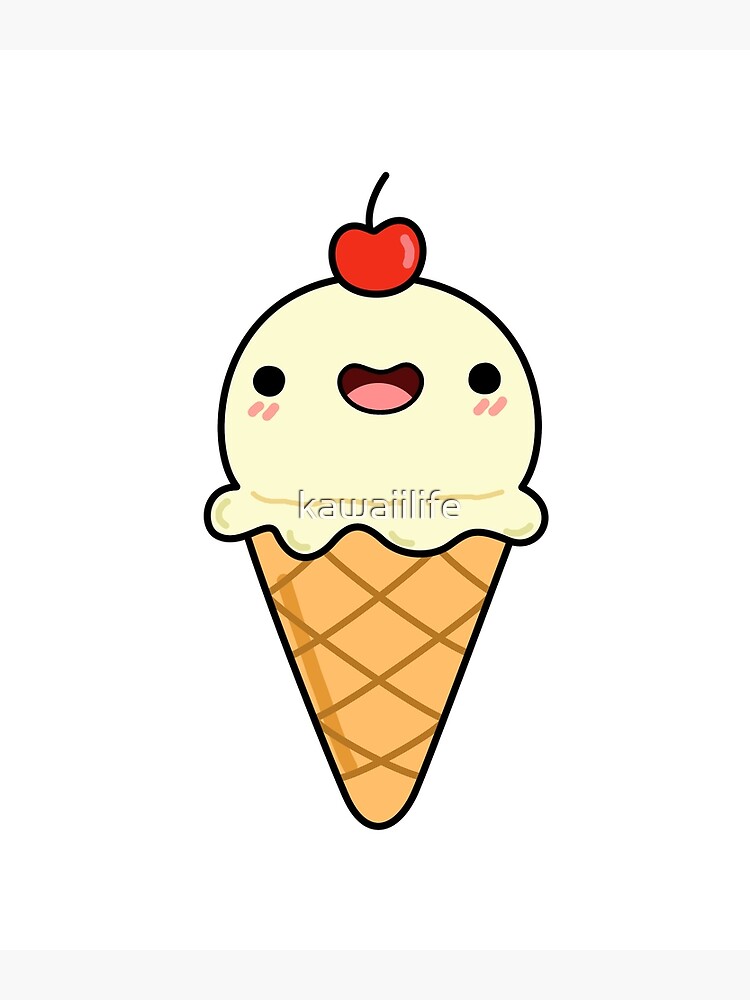 Kawaii Triple Scoop Ice Cream Cone by kawaiilife, Redbubble