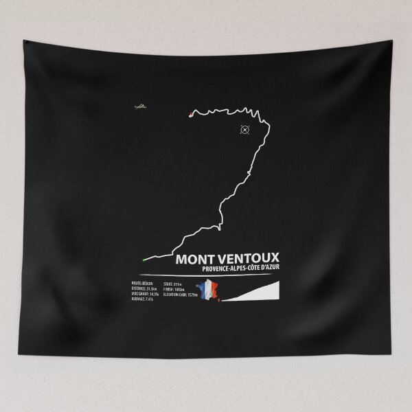 Item preview, Mont Ventoux Bedoin Provence France Cycling Trail Map Art Print 01 designed and sold by OuterShellUK.