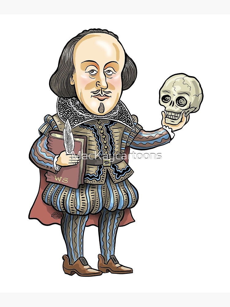 "William Shakespeare " Mounted Print for Sale by MacKaycartoons Redbubble