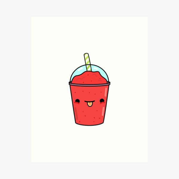 Kawaii Red Slushy | Art Print