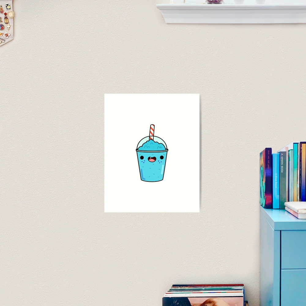 Kawaii Blue Slushy Art Print for Sale by kawaiilife