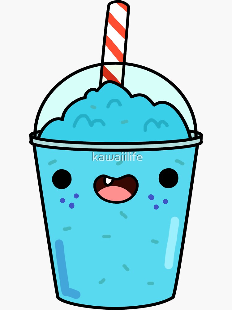 "Kawaii Blue Slushy" Sticker for Sale by kawaiilife Redbubble