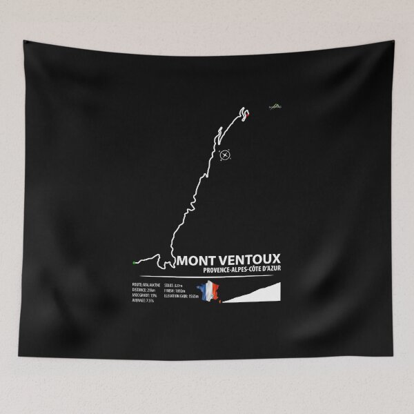 Item preview, Mont Ventoux Malaucene Route Provence France Cycling Trail Map Art Print 01 designed and sold by OuterShellUK.