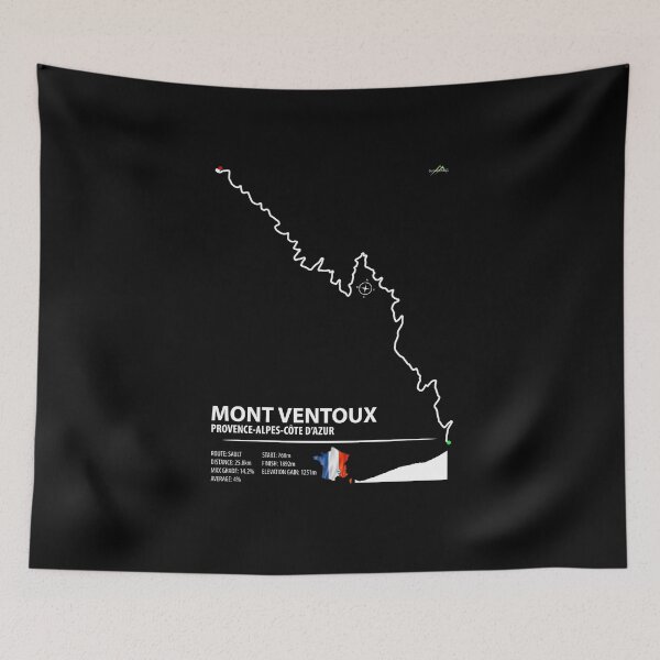 Item preview, Mont Ventoux Sault Route Provence France Cycling Trail Map Art Print 01 designed and sold by OuterShellUK.