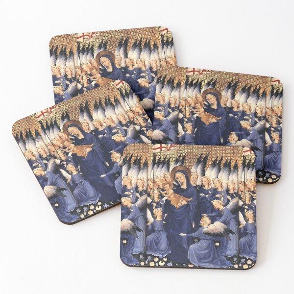 Item preview, VIRGIN WITH CHILD AND ANGELS IN BLUE GOLD WHITE HUES designed and sold by BulganLumini.