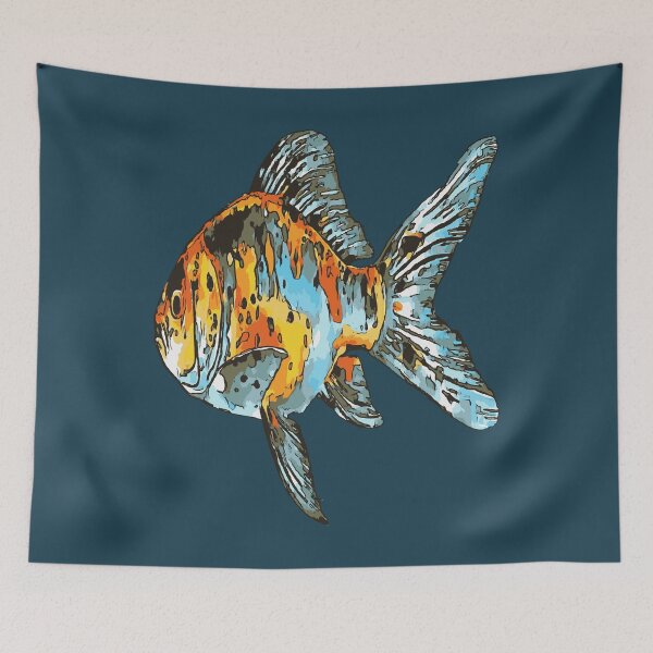 Item preview, Blue and Orange Shubunkin Goldfish Isolated designed and sold by taiche.