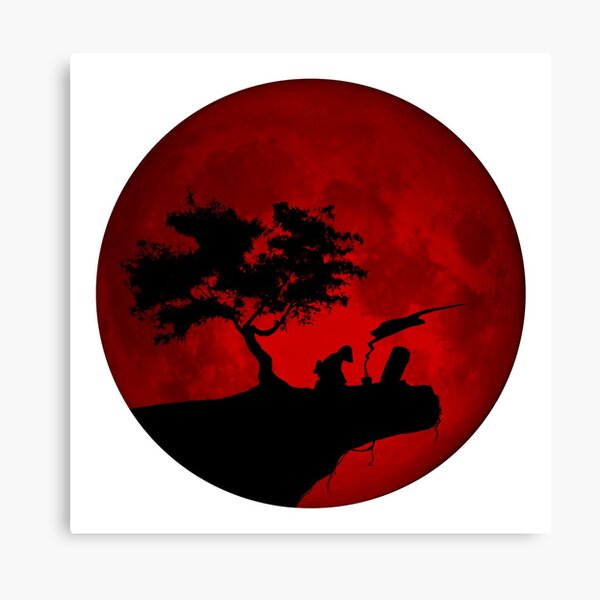 Japanese Blood Moon Canvas Print By Yachao Redbubble