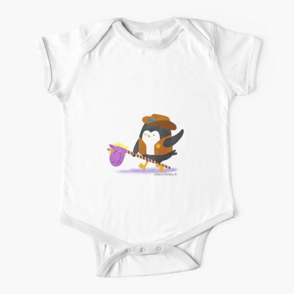Cowboy Penguin Short Sleeve Baby One-Piece