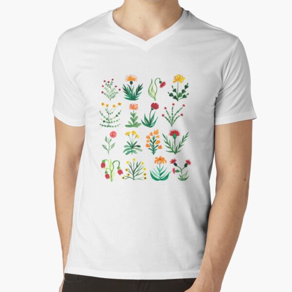 Herbarium flower dream V-Neck T-Shirt