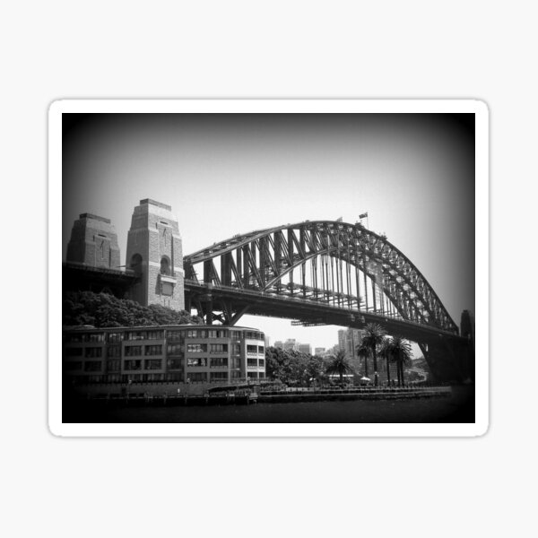 Item preview, Black & White Sydney Harbour Bridge designed and sold by SkatingGirl.