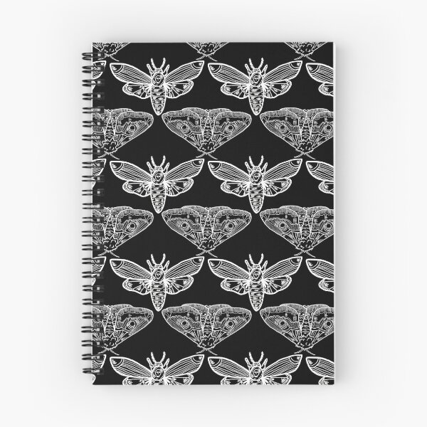 Item preview, Magical Midnight Moth Pattern - White on Black designed and sold by TimorousEclectc.
