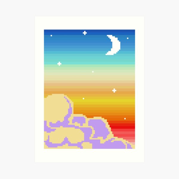Pixellated Sunset Art Print