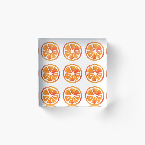 Orange slice pattern Acrylic Block