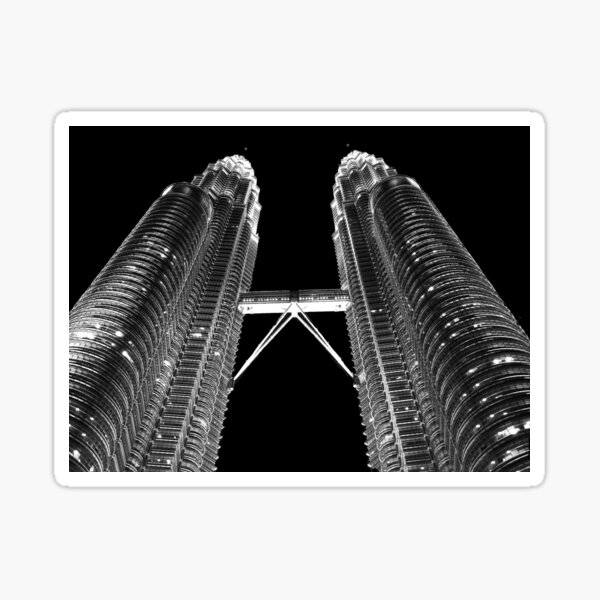 Item preview, Black & White Petronas Towers designed and sold by SkatingGirl.