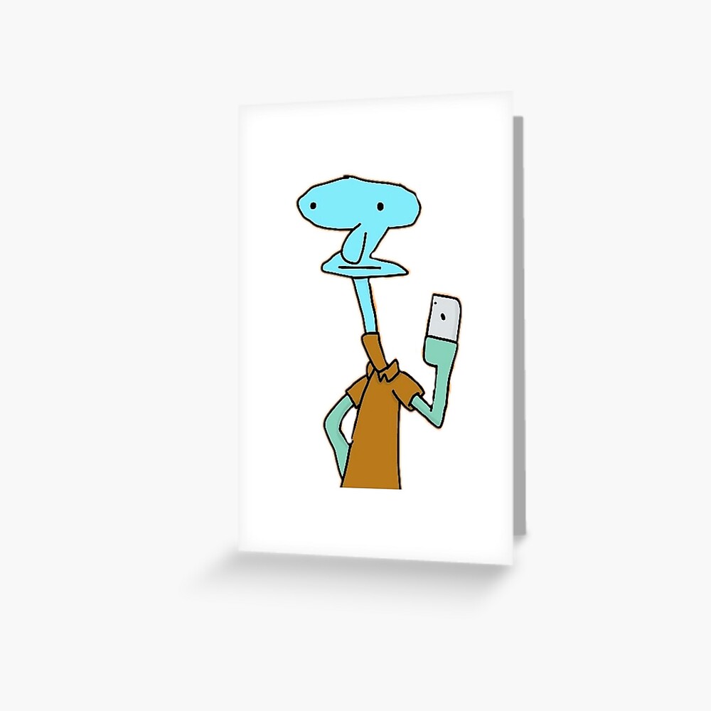 "cursed Squidward mirror selfie" Greeting Card for Sale by amywenn