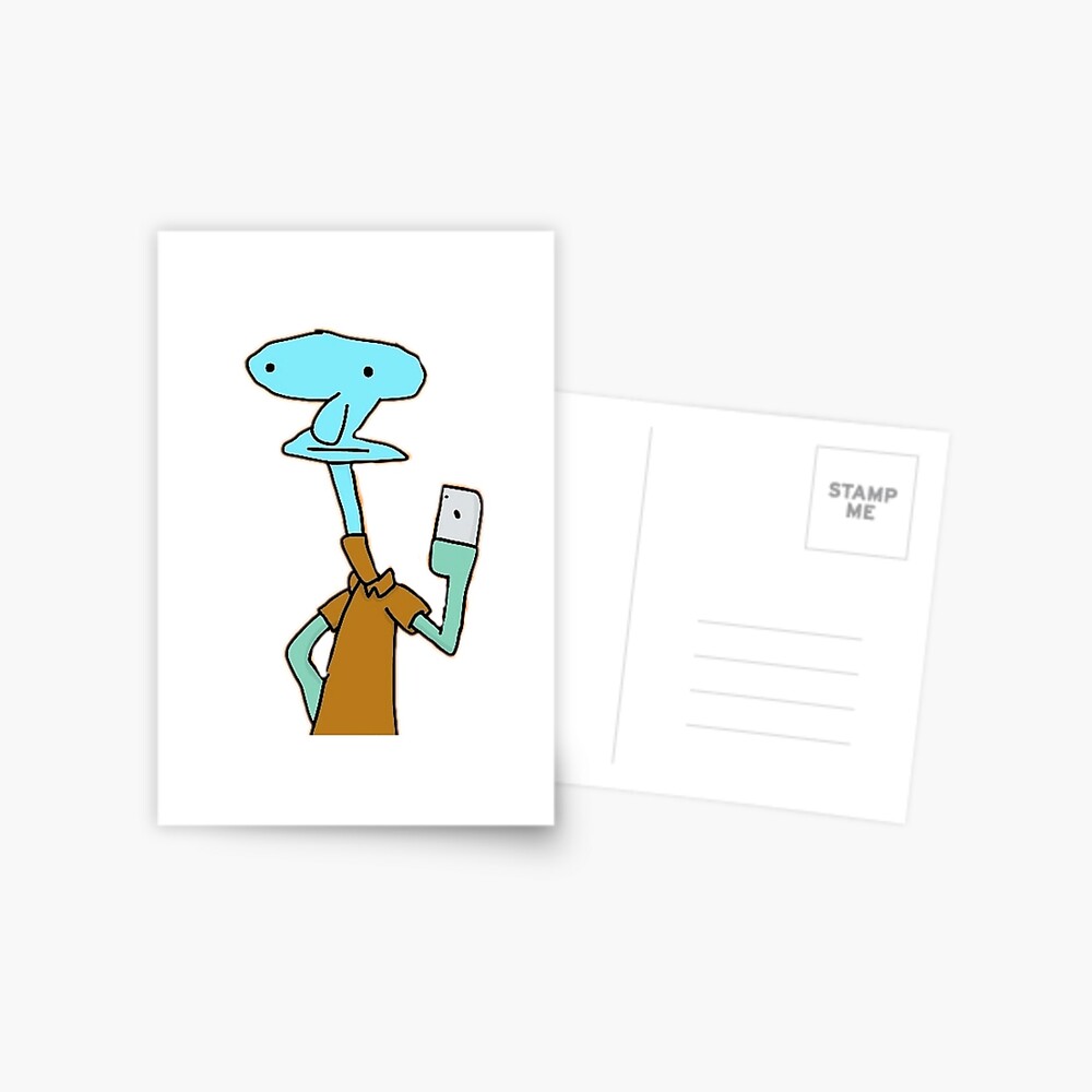 "cursed Squidward mirror selfie" Postcard by amywenn Redbubble
