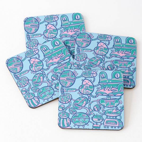 Item preview, Robot buddies havin fun designed and sold by Gammaraybots.