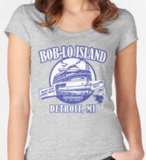 Boblo Island, Detroit MI (vintage distressed look) Women's Fitted Scoop T-Shirt