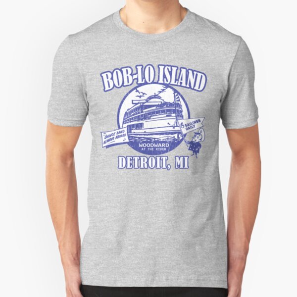 Boblo Island, Detroit MI (vintage distressed look) Slim Fit T-Shirt
