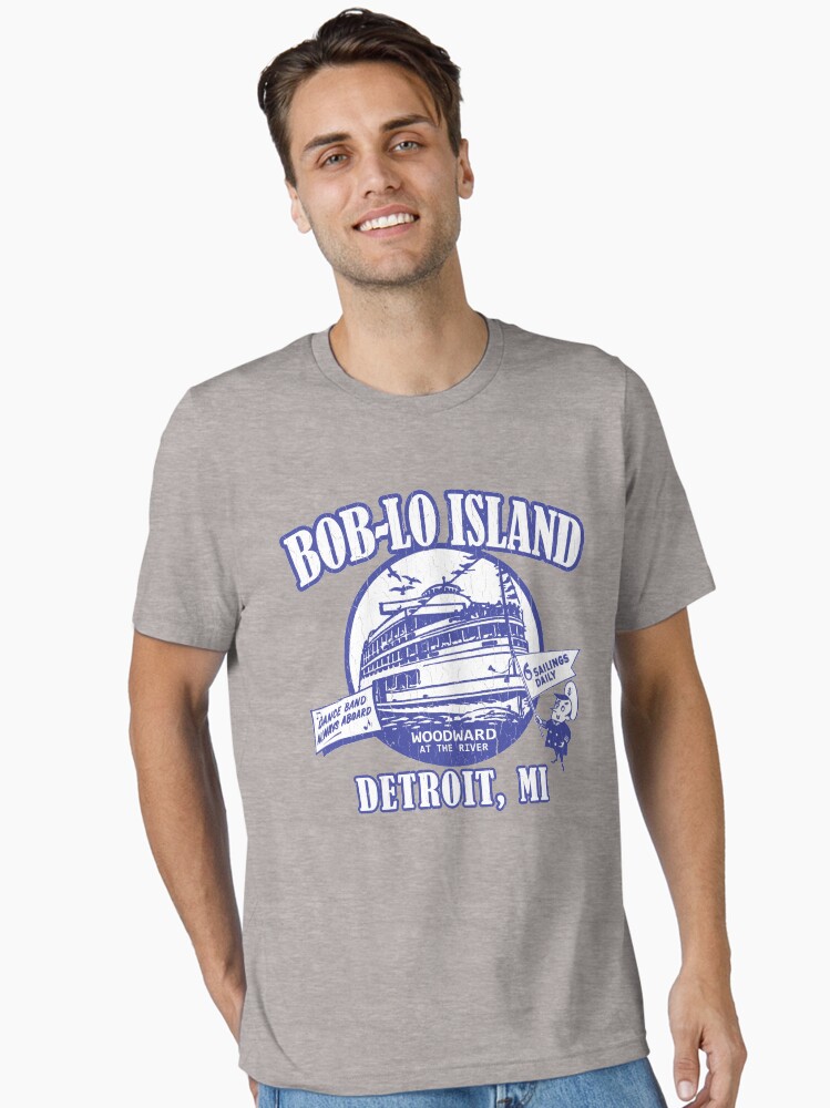 Thumbnail 1 of 7, Essential T-Shirt, Boblo Island, Detroit MI (vintage distressed look) designed and sold by robotface.