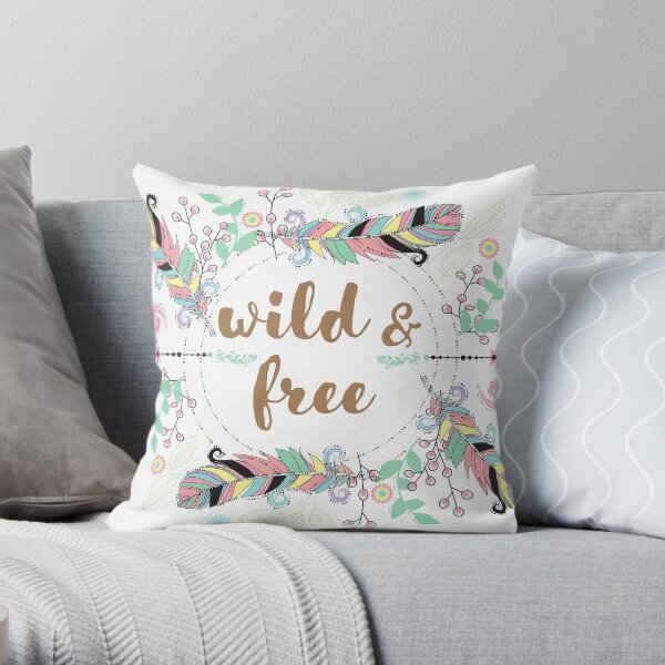 Wild and Free Throw Pillow