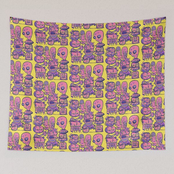 Item preview, Robot buddies havin fun designed and sold by Gammaraybots.