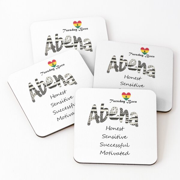 Item preview, Tuesday Born Ghanaian Female Name 'Abena' in black and white designed and sold by WhoWeAre.