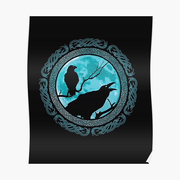 Hugin Munin Odins Ravens Poster