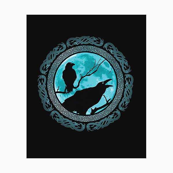 Hugin Munin Odins Ravens Photographic Print