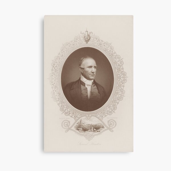 Vista previa del artículo con la obra «Retrato grabado de Sam Houston», diseñado y vendido por warishellstore.