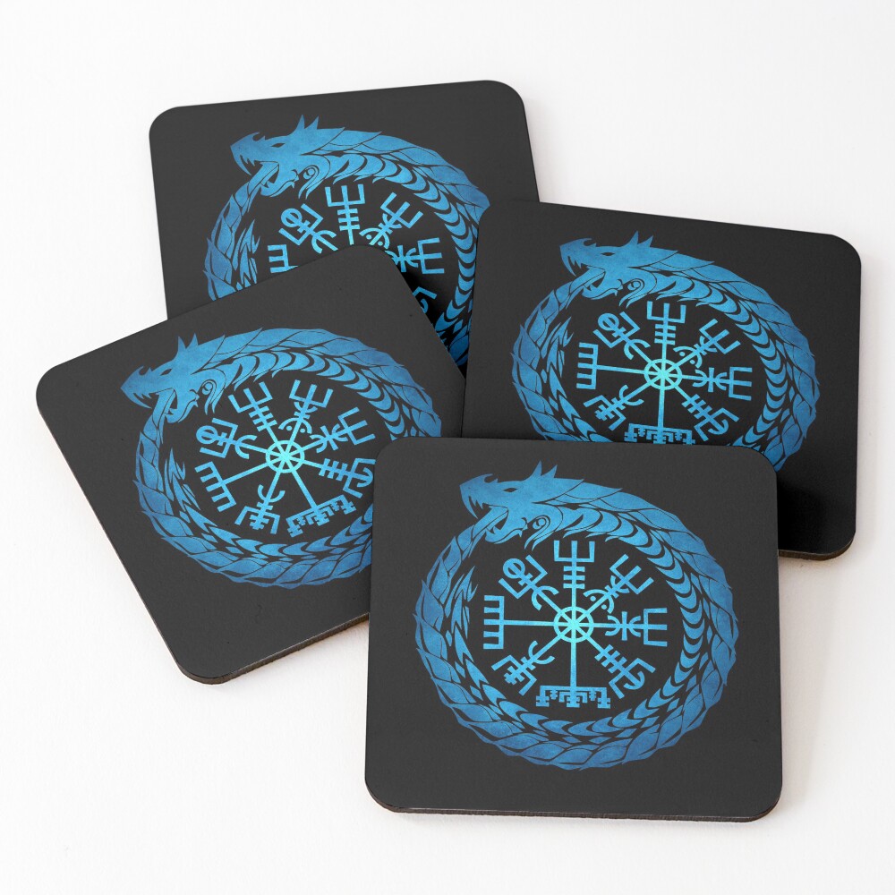 Vegvisir Jormungandr World Serpent Coasters (Set of 4)