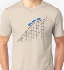I'm On a Roller Coaster That Only Goes Up (Blue Cars) Unisex T-Shirt