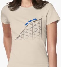 I'm On a Roller Coaster That Only Goes Up (Blue Cars) Women's Fitted T-Shirt