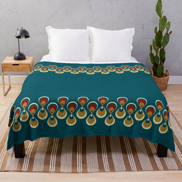 Item preview, Vintage paon on blue designed and sold by Yamy Morrell Art and Design.