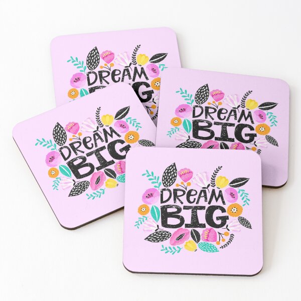 Item preview, Motivational Flowers - Dream Big - Lino Cut Style - New designed and sold by Spitfire July Doodles.