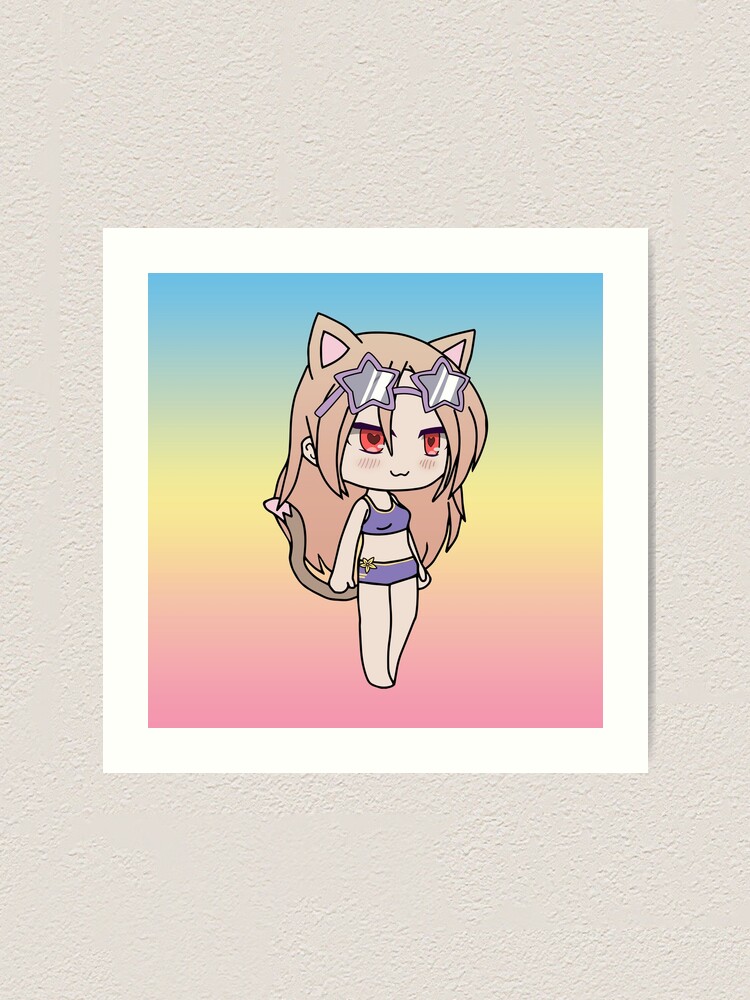 Gacha Life Cute Gacha Neko Girl Karin In Swimsuit Art Print For Sale By Uwu Kitty Redbubble 