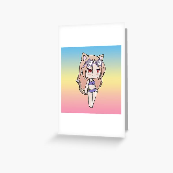 Gacha Life Cute Gacha Neko Girl Karin In Swimsuit Greeting Card By Uwu Kitty Redbubble 