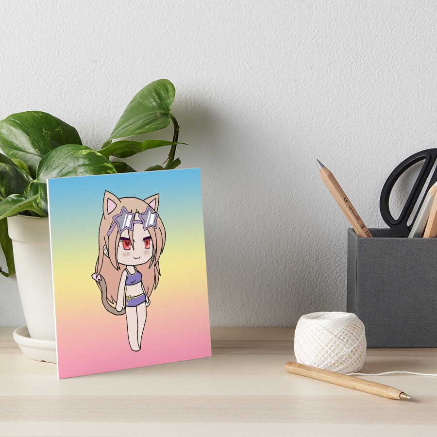 Lámina Rígida Gacha Life Cute Gacha Neko Girl Karin En Traje De Baño De Uwu Kitty Redbubble 