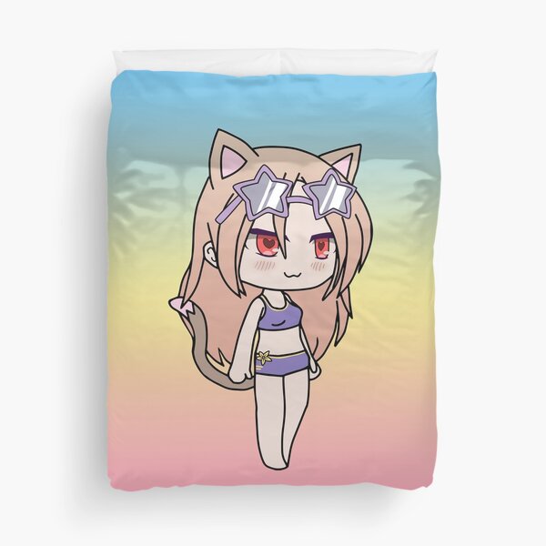 Gacha Life Cute Gacha Neko Girl Karin In Swimsuit Duvet Cover By Uwu Kitty Redbubble 