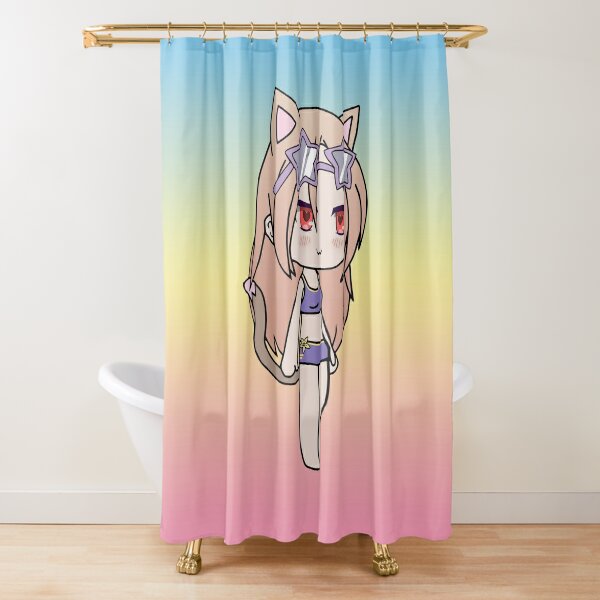 Gacha Life Cute Gacha Neko Girl Karin In Swimsuit Shower Curtain By Uwu Kitty Redbubble 