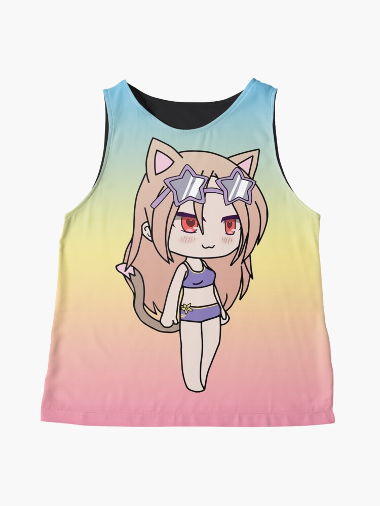 Gacha Life Cute Gacha Neko Girl Karin In Swimsuit Sleeveless Top By Uwu Kitty Redbubble 