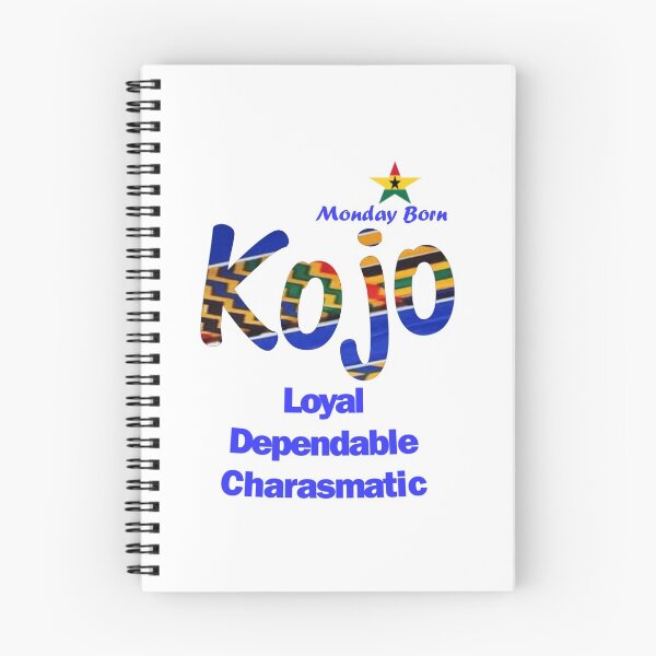 Aperçu de l'œuvre Nom masculin ghanéen né lundi 'Kojo' en bleu créée et vendue par WhoWeAre.