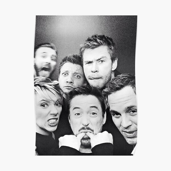 Robert Downey Jr and Chris Evans and Scarlet Johansson and Chris Hemsworth Poster